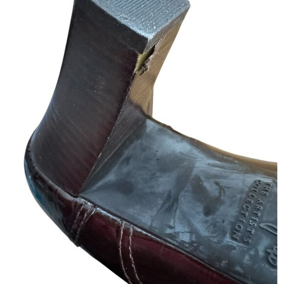 Franco Sarto Artist's Collection A-Hammer Brown Patent Leather Oxford Heels 10M - Picture 7 of 12